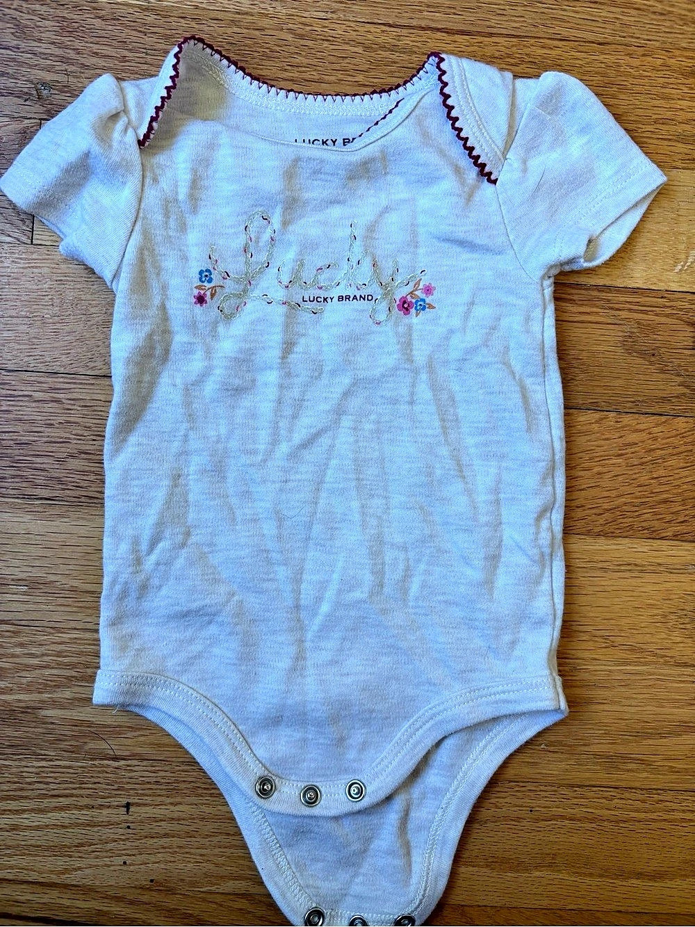 Lucky Brand Baby 3-6M Embroidered Bodysuit onesie